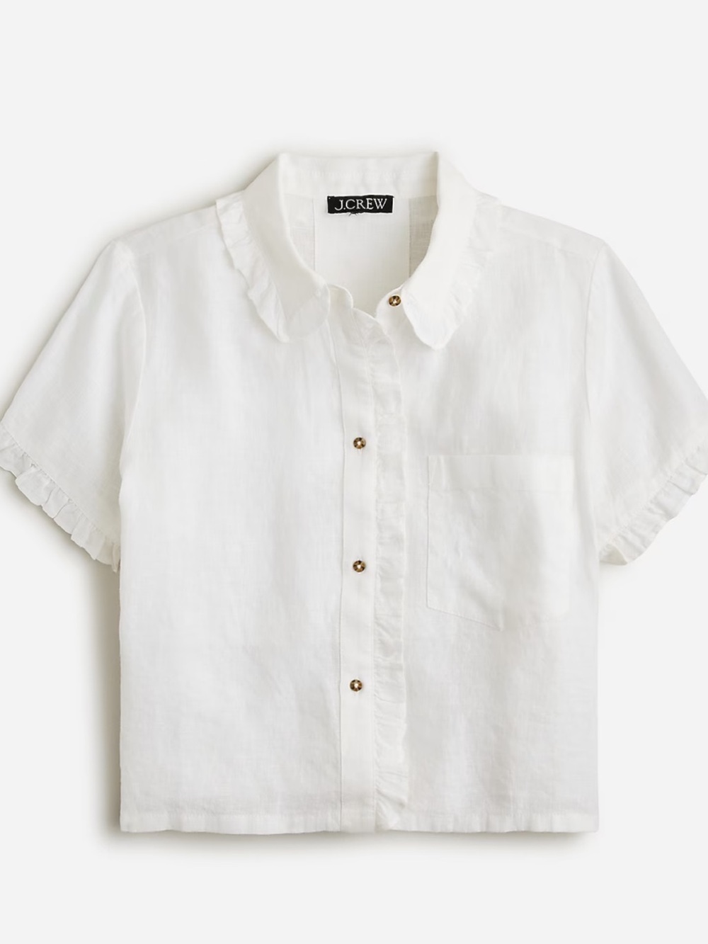 Linen crop blouse